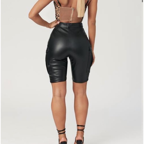 Meshki leather biker shorts - Picture 3 of 5
